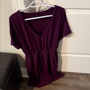 torrid Plum V-Neck Short Sleeve Top